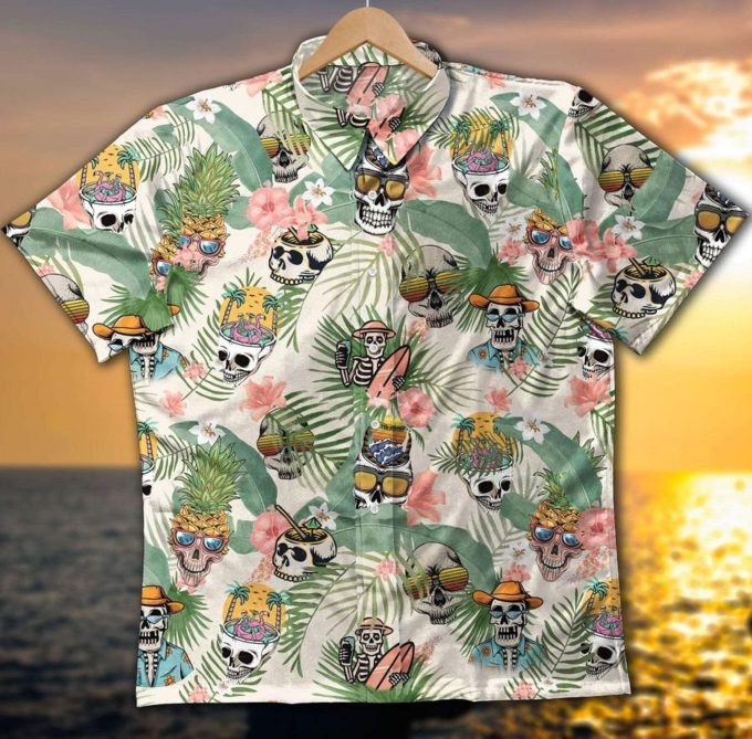 Miami Skull Having Fun In Summer Tropical Hawaiian Shirt Ver 204