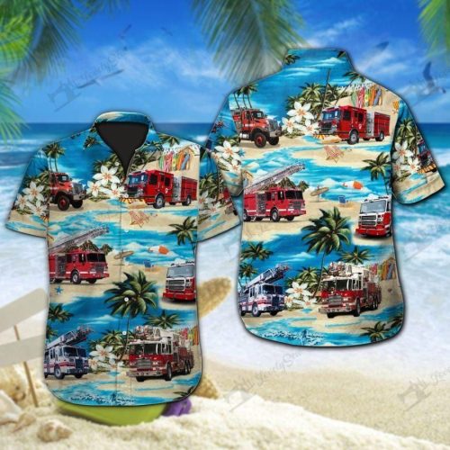 Fire Truck FirefighterHawaiian Shirt Ver 80