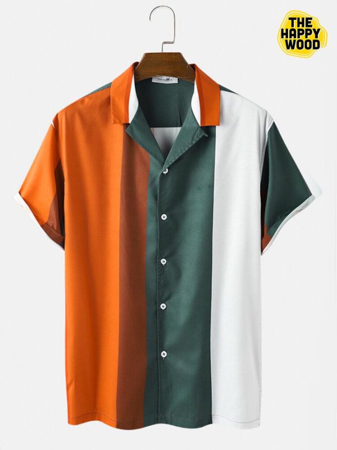 Color Block Revere Hawaiian Shirt Ver 448