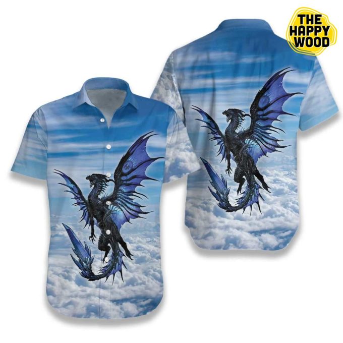 Blue Dragon On Blue Sky Hawaiian Shirt Ver 350