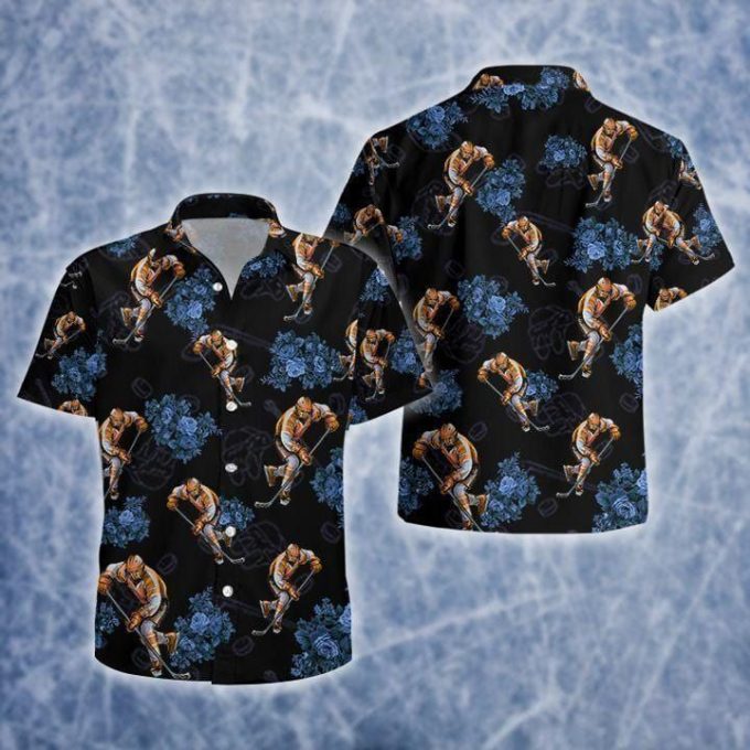 Hockey Player Black Unisex Hawaiian Shirt Ver 71