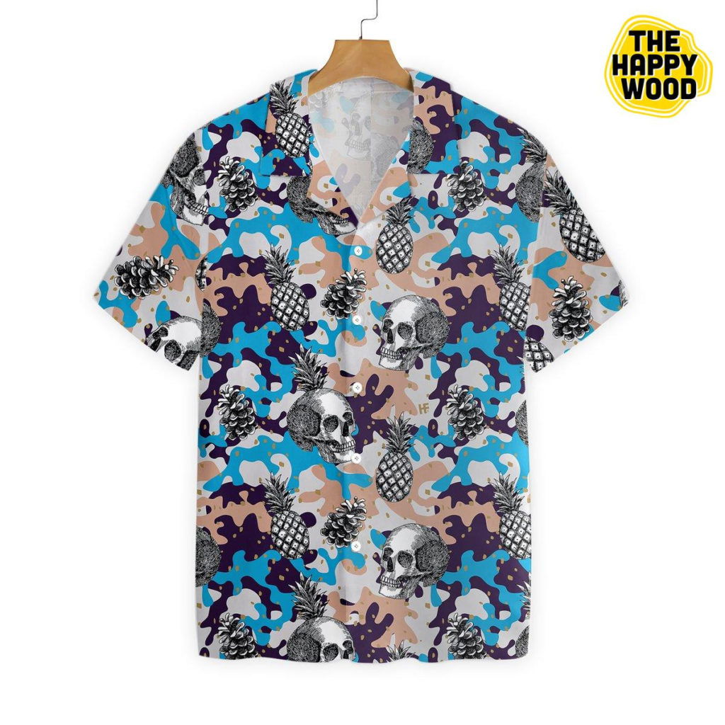 Skull Camouflage Pattern Hawaiian Shirt Ver 301