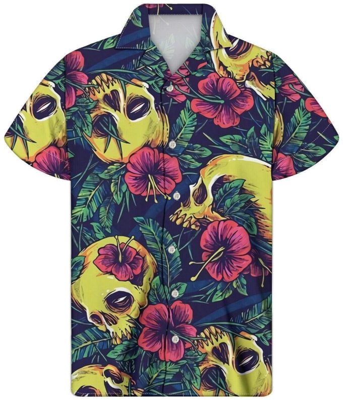 Vintage Tropical Skull Hawaiian Shirt Ver 87