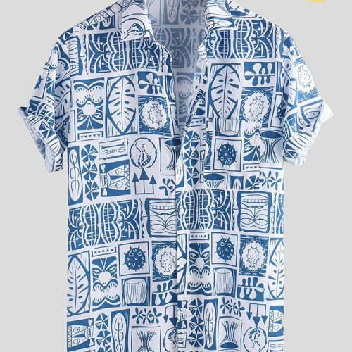Floral Printed Pattern Print Hawaiian Shirt Ver 487