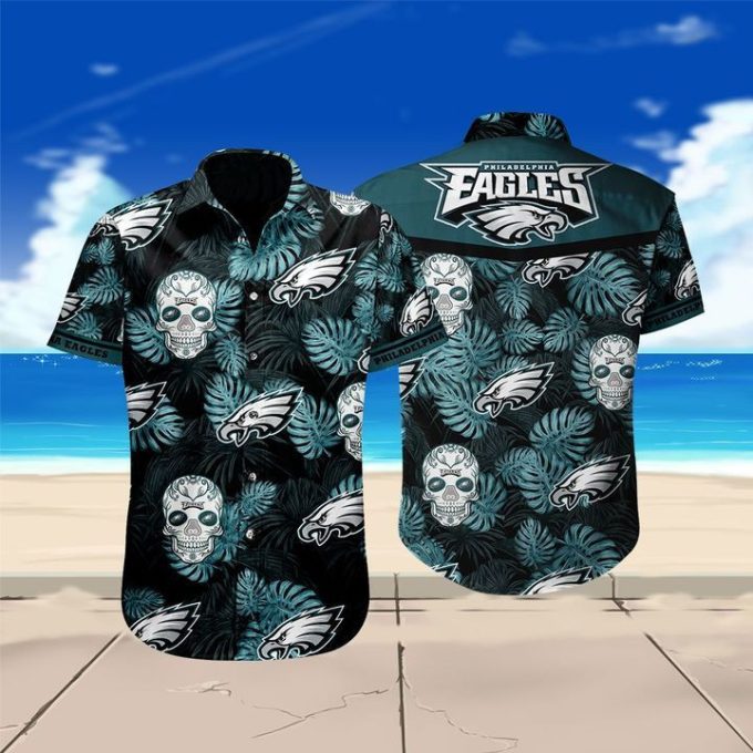 Philadelphia Eagles Skull Hawaiian Shirt Ver 426