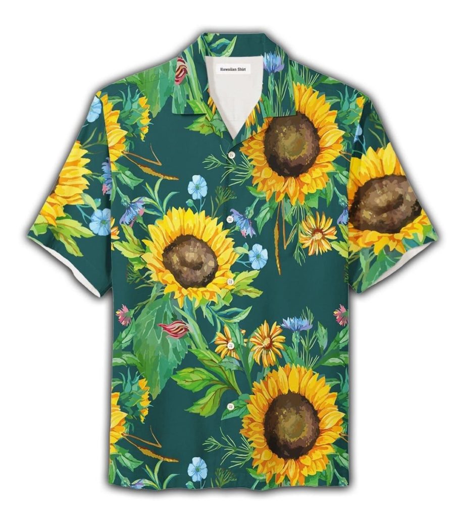 Sunflower Floral Tropical Hawaiian Shirt Ver 384