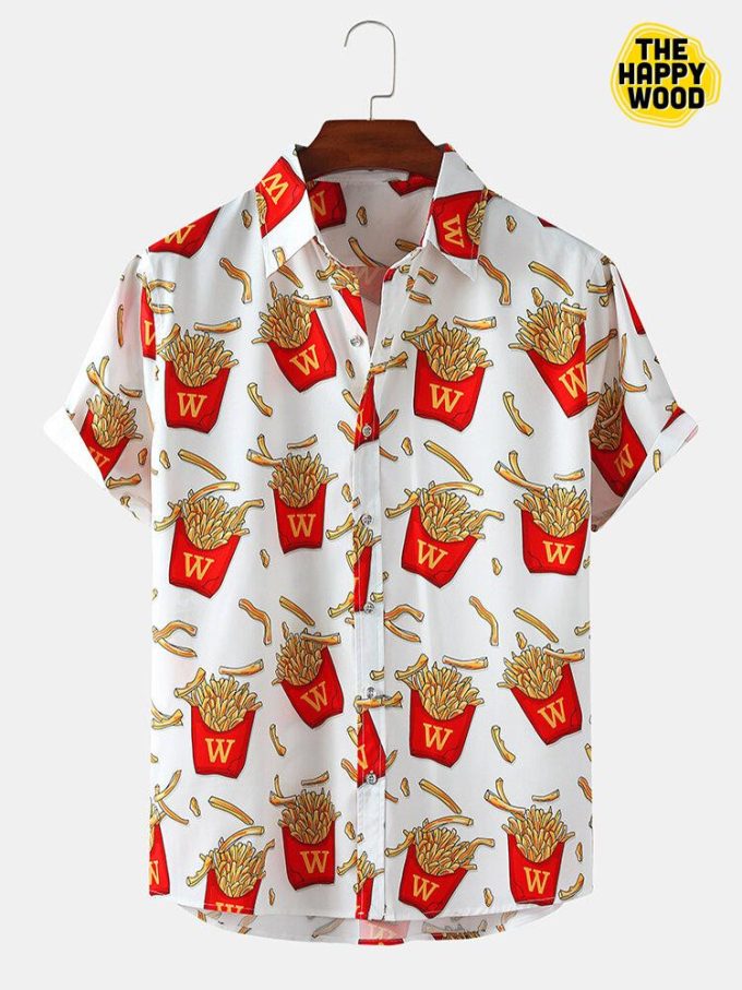 French Fries Print Hawaiian Shirt Ver 192