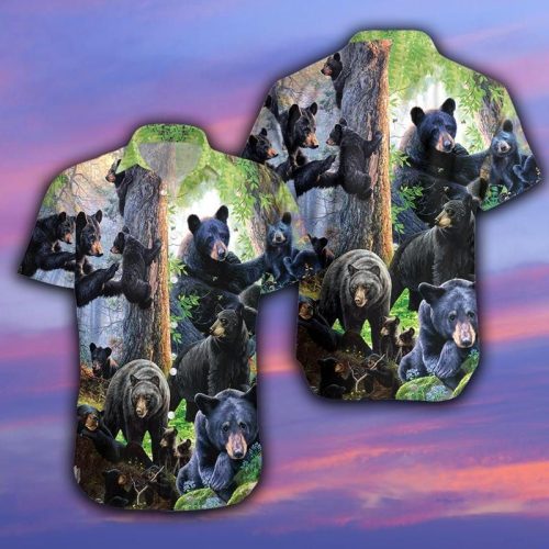 Black Bear Family Into Spring #200421LHawaiian Shirt Ver 173