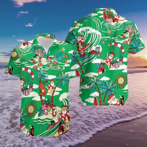 Funny Santa Claus Enjoy Summer Green #2111LHawaiian Shirt Ver 254