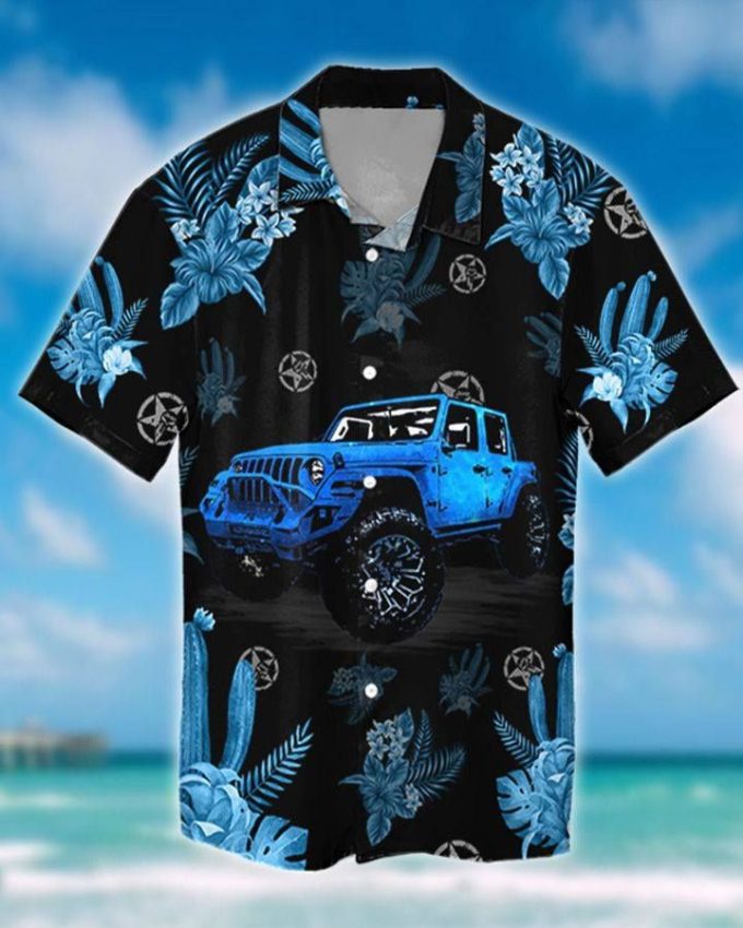 Gift For Dad Blue JP Black Unisex Hawaiian Shirts