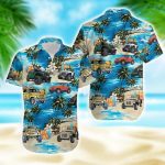 Amazing JP On The Beach Blue Unisex Hawaiian Aloha Shirts