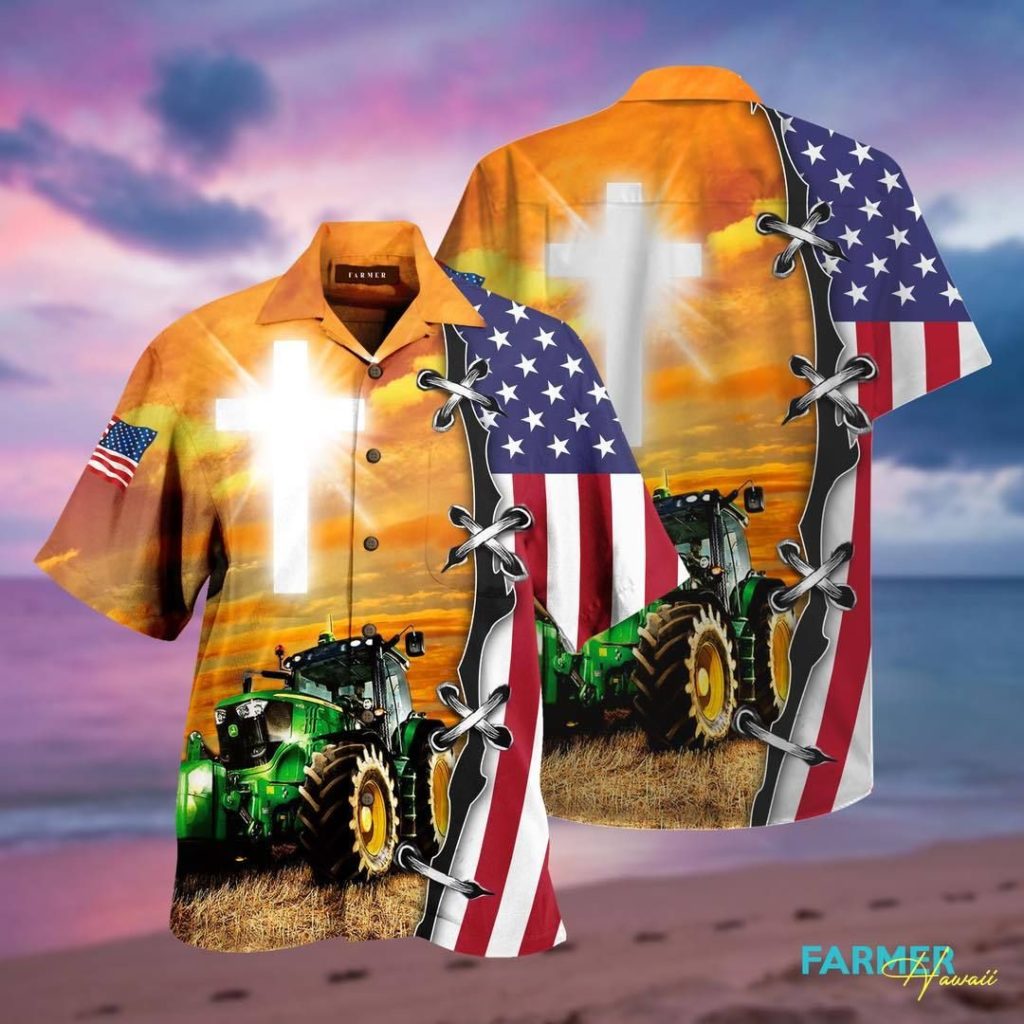 JP God American Flag Hawaiian Aloha Shirts #V