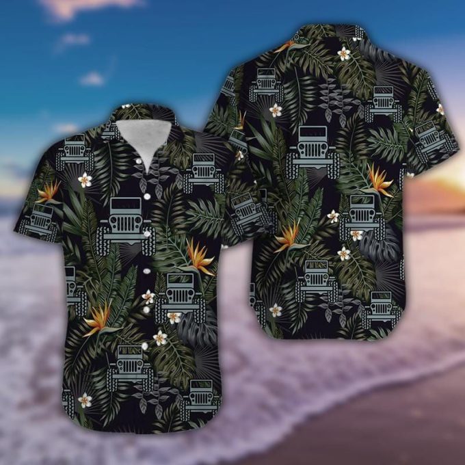 JP Tropical Green Black Hawaiian Aloha Shirts