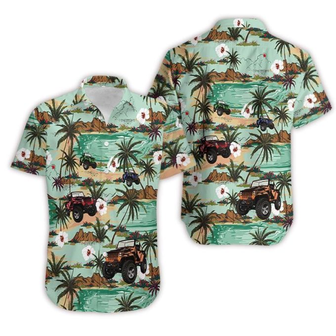 Awesome JP Tropical Green Brown Hawaiian Aloha Shirts