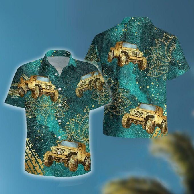 Golden JP Mandala Green Unisex Hawaiian Aloha Shirts