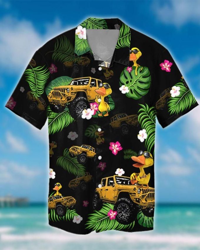 JP And Duck Tropical Black Unisex Hawaiian Shirts