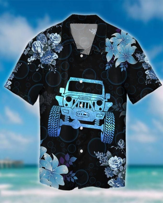 Galaxy Floral JP Black Blue Unisex Hawaiian Shirts