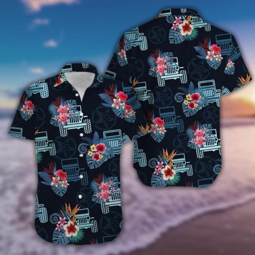 Awesome JP Blue Black Tropical Aloha Hawaiian Shirts #220321h