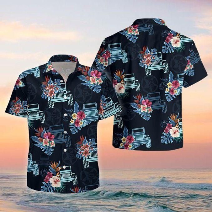 Awesome JP Blue Black Tropical Aloha Hawaiian Shirts #220321h
