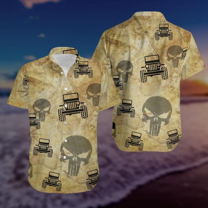Awesome JP Vintage Map Compass Aloha Hawaiian Shirts