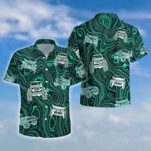 Green Virtual Pattern JP Unisex Hawaiian Aloha Shirts