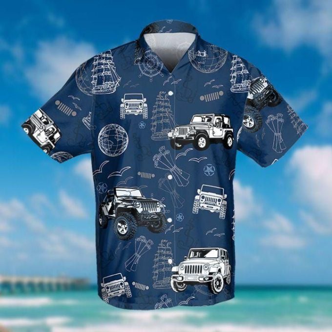 Anchor JP Pirate Navy Unisex Hawaiian Aloha Shirts