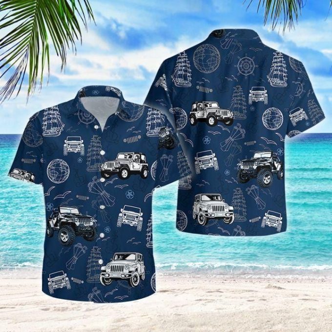Anchor JP Pirate Navy Unisex Hawaiian Aloha Shirts