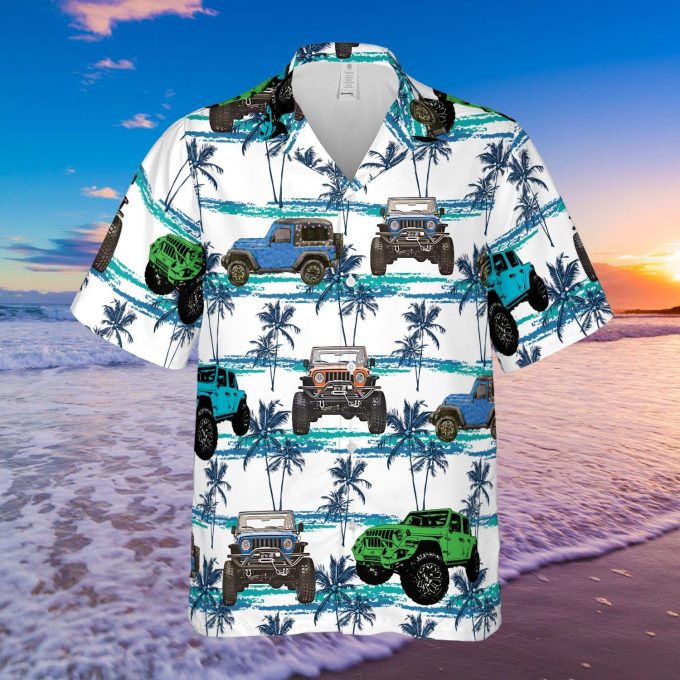 JP Dad Round And Rugged JP Blue Palm Tree Unisex Hawaiian Shirts #100621h