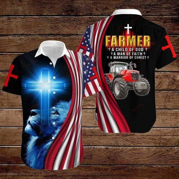 JP Farmer A Warrior Of Christ Lion God Hawaiian Aloha Shirts JP Farmer A Warrior Of Christ Lion God Hawaiian Aloha Shirts