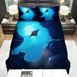 The Wild Animal – The Ray Fish Swimming Over The Ocean Cliff Art Bed Sheets Spread Duvet Cover Bedding Sets