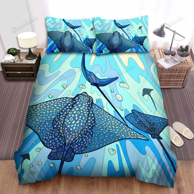 The Wild Animal – The Ray Fish Swimming Quickly Art Bed Sheets Spread Duvet Cover Bedding Sets