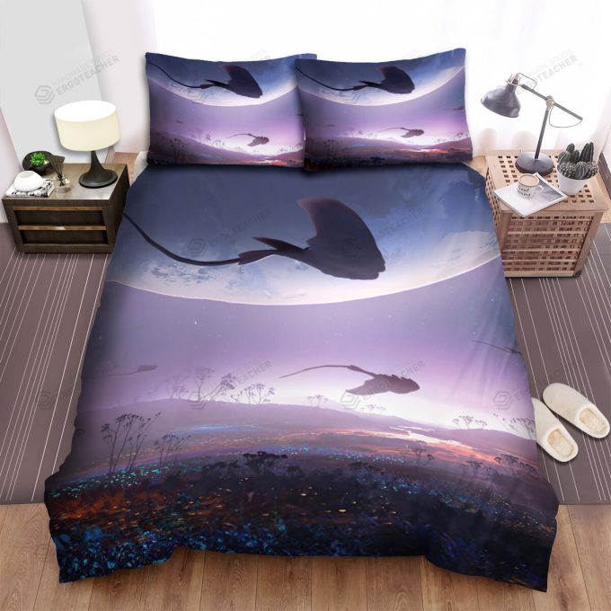 The Wild Animal – The Ray Fish Swimming Over The Flowers Bed Sheets Spread Duvet Cover Bedding Sets