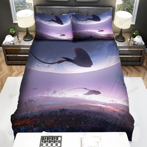 The Wild Animal – The Ray Fish Swimming Over The Flowers Bed Sheets Spread Duvet Cover Bedding Sets