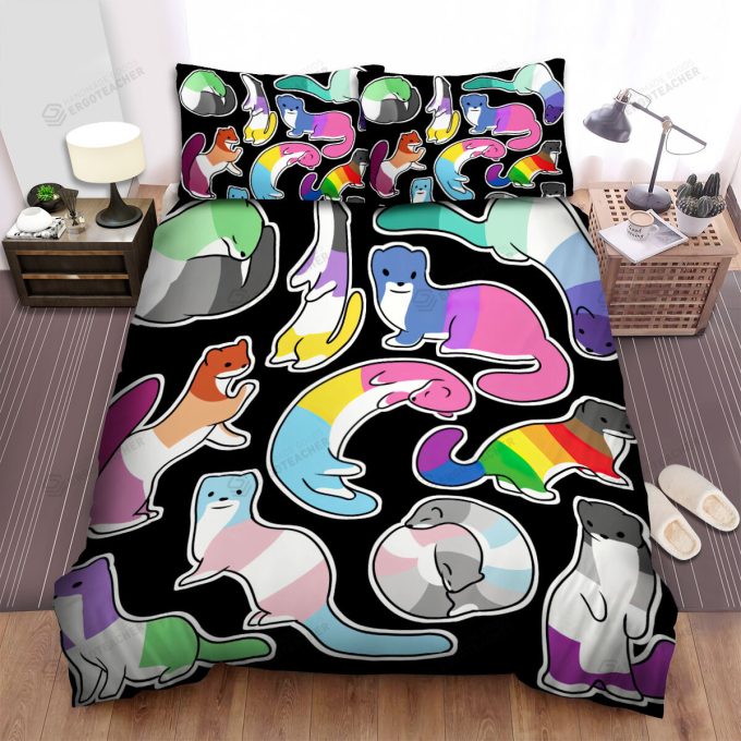The Wildlife – The Colorful Ferret Seamless Bed Sheets Spread Duvet Cover Bedding Sets