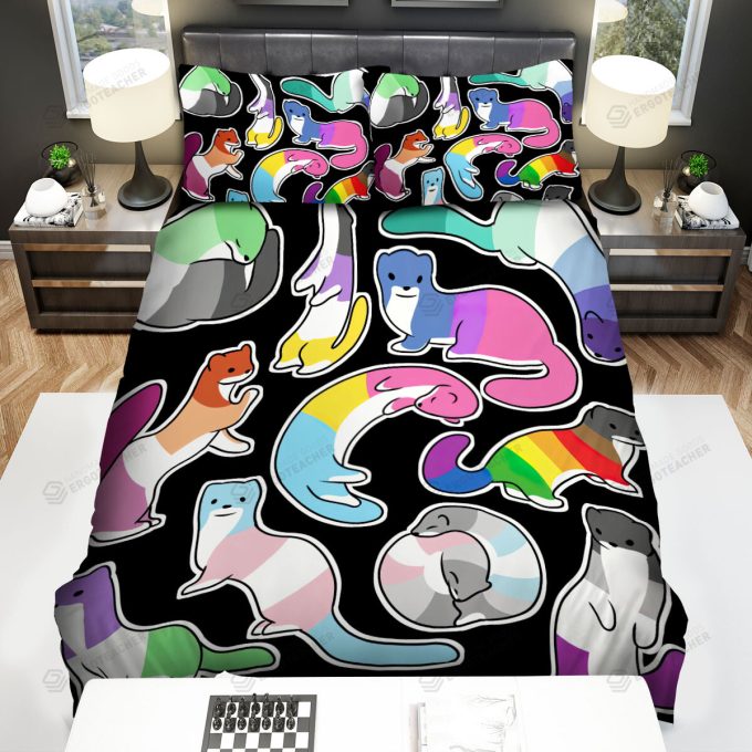 The Wildlife – The Colorful Ferret Seamless Bed Sheets Spread Duvet Cover Bedding Sets