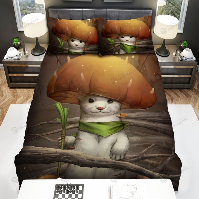 The Wildlife – The Ferret Mushroom Art Bed Sheets Spread Duvet Cover Bedding Sets