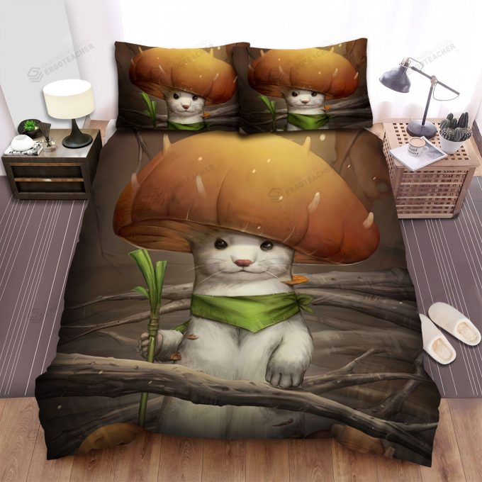 The Wildlife – The Ferret Mushroom Art Bed Sheets Spread Duvet Cover Bedding Sets