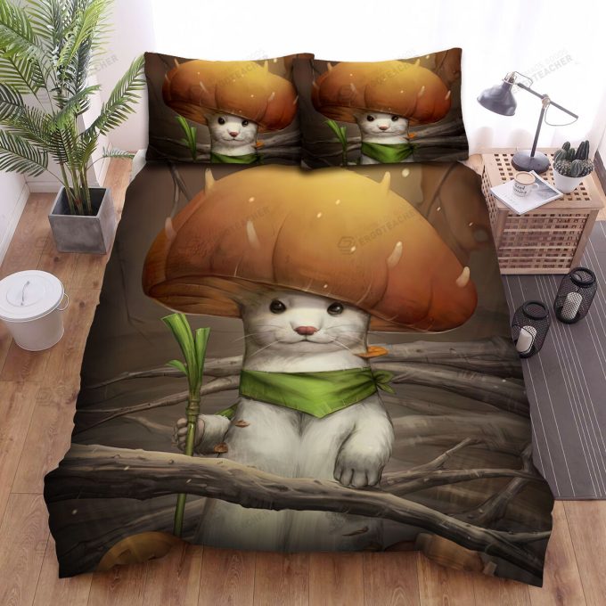 The Wildlife – The Ferret Mushroom Art Bed Sheets Spread Duvet Cover Bedding Sets