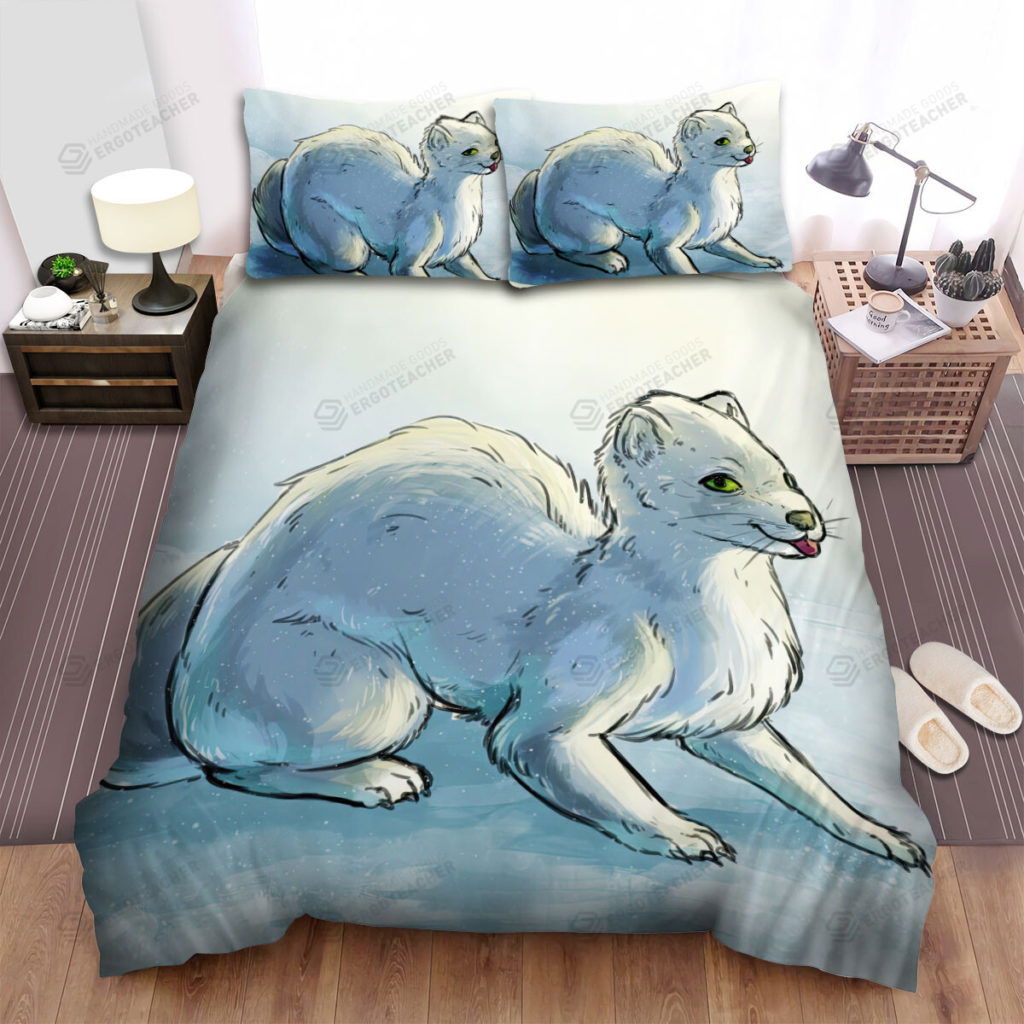 The Wildlife – The Ferret On The White Ground Bed Sheets Spread Duvet Cover Bedding Sets