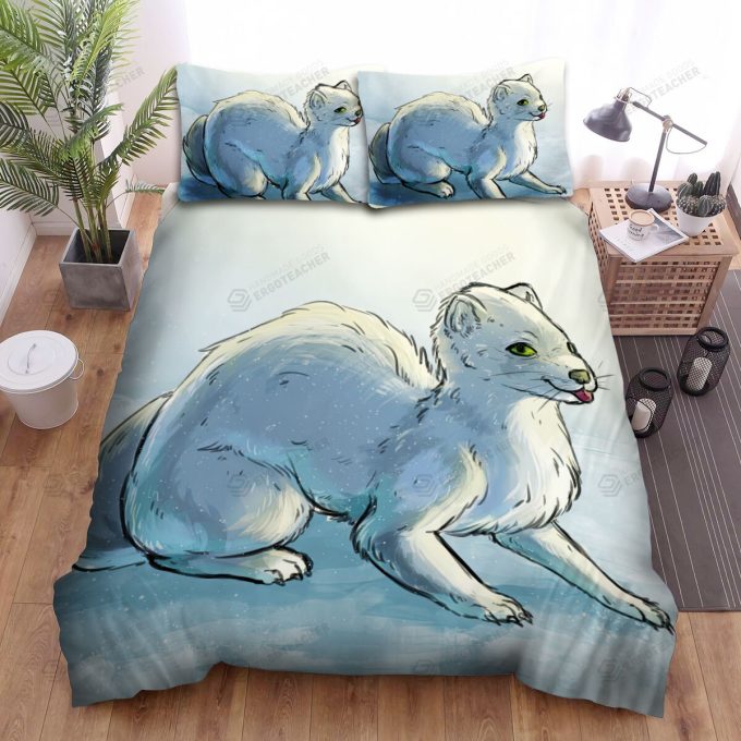 The Wildlife – The Ferret On The White Ground Bed Sheets Spread Duvet Cover Bedding Sets