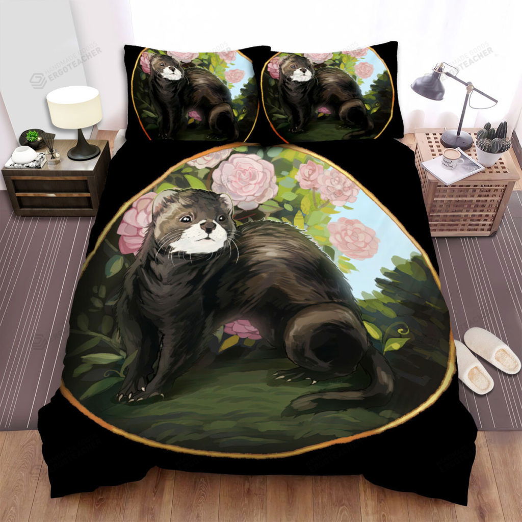 The Wildlife – A Ferret Among Roses Bed Sheets Spread Duvet Cover Bedding Sets The Wildlife – A Ferret Among Roses Bed Sheets Spread Duvet Cover Bedding Sets