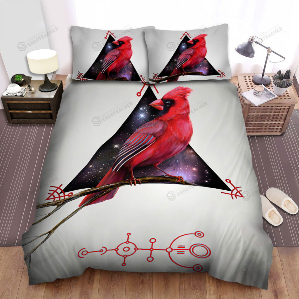 The Wildlife – The Red Cardinal And The Galaxy Triangle Bed Sheets Spread Duvet Cover Bedding Sets The Wildlife – The Red Cardinal And The Galaxy Triangle Bed Sheets Spread Duvet Cover Bedding Sets