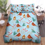 The Wildlife – The Red Cardinal And Birdhouse Pattern Bed Sheets Spread Duvet Cover Bedding Sets