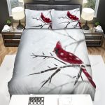 The Wildlife – The Red Cardinal In The Blizzard Art Bed Sheets Spread Duvet Cover Bedding Sets