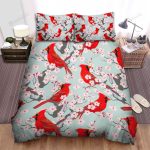 The Wildlife – The Cardinal And Blossom Art Bed Sheets Spread Duvet Cover Bedding Sets