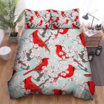 The Wildlife – The Cardinal And Blossom Art Bed Sheets Spread Duvet Cover Bedding Sets