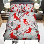 The Wildlife – The Cardinal And Blossom Art Bed Sheets Spread Duvet Cover Bedding Sets