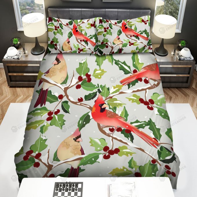 The Wildlife – The Red Cardinal Under Snow Bed Sheets Spread Duvet Cover Bedding Sets