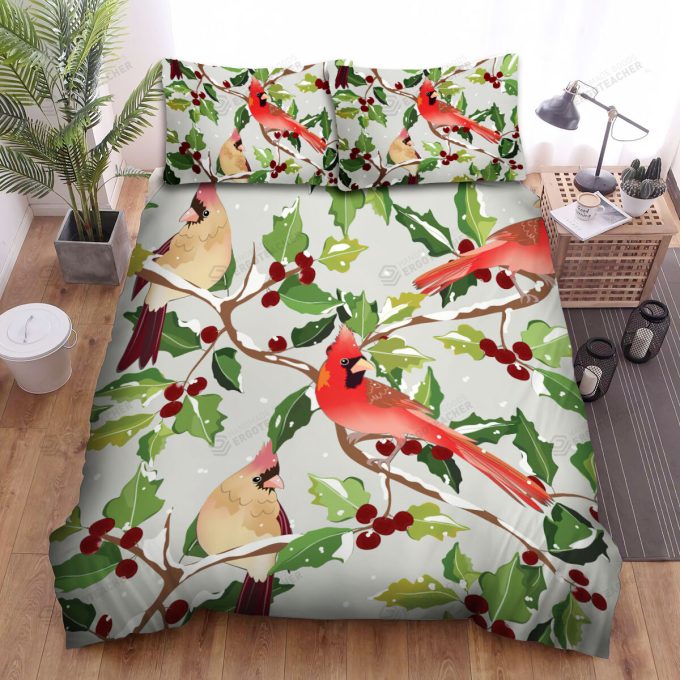 The Wildlife – The Red Cardinal Under Snow Bed Sheets Spread Duvet Cover Bedding Sets