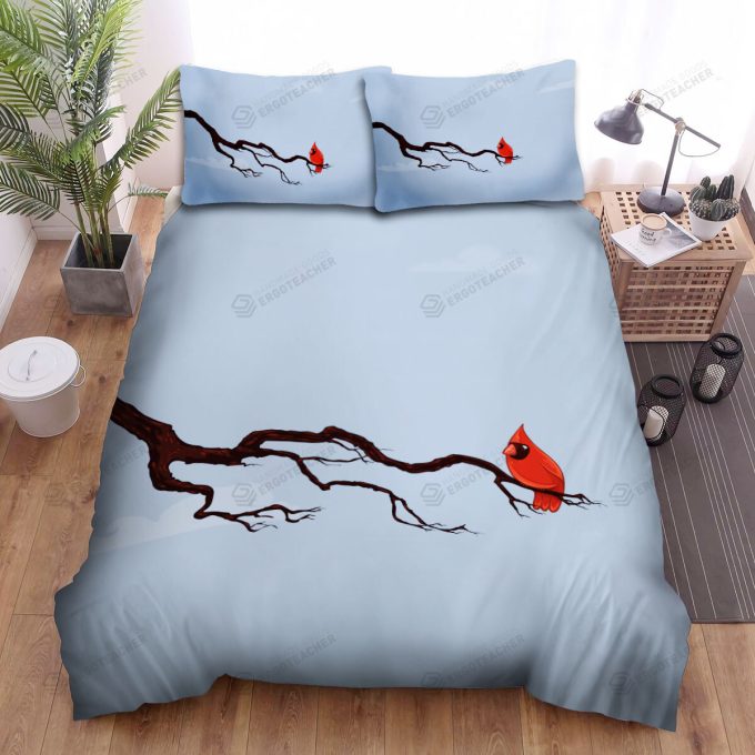 The Wildlife – The Red Cardinal On A Branch Art Bed Sheets Spread Duvet Cover Bedding Sets